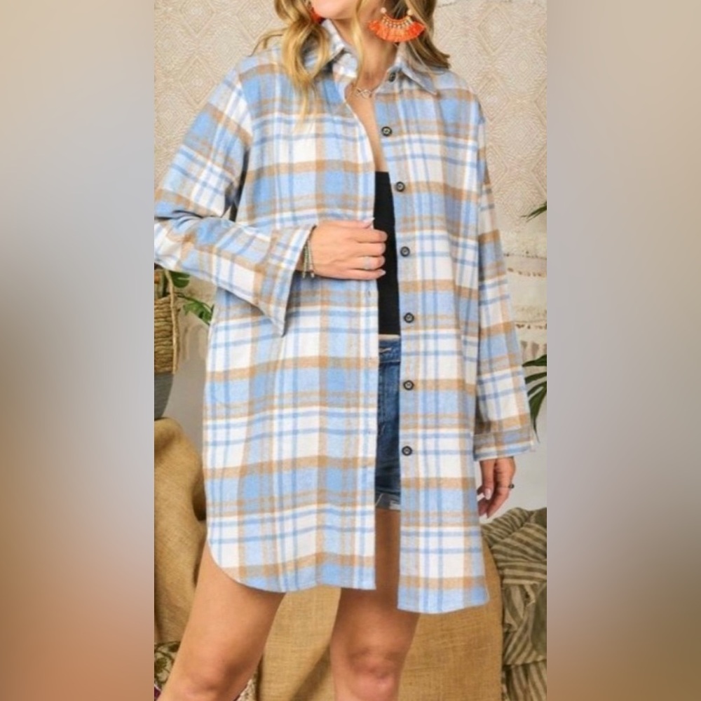 NWT (S & 3X) Soft plaid flannel shirt dress with pockets